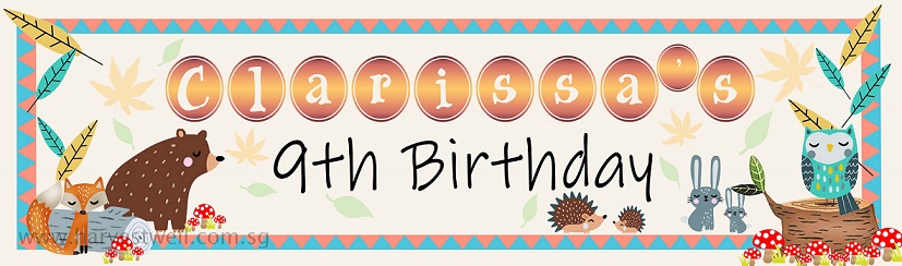 Woodland's Themed Animal Birthday Customized Banner Woodland's Themed Animal Birthday Customized Banner
